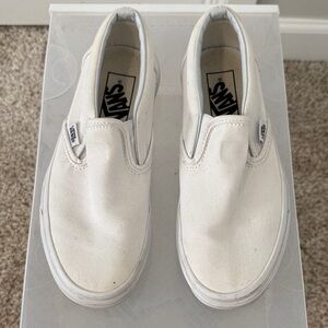 Vans White Slip-On Canvas Sneakers